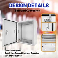 Boîtier de jonction électrique extérieur en métal, acier et aluminium, indice de protection IP54, résistant à l'eau, avec couvercle à charnières, panneau de montage interne