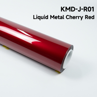 KING MARTIN Film de protection de peinture sans DMF, autocollants pour carrosserie automobile, adapté aux voitures, rouge cerise métallique liquide, TPU couleur PPF