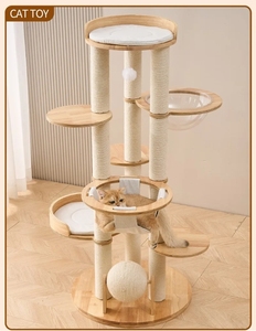 <span class=keywords><strong>Arbre</strong></span> à <span class=keywords><strong>chat</strong></span> en chêne de luxe, grand format, avec griffoir, lit, <span class=keywords><strong>hamac</strong></span>, balles, condo, escaliers et perchoir supérieur, mobilier pour chatons - Product Image 2