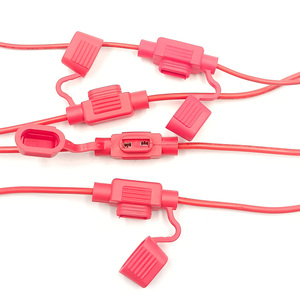 Portafusibles automotriz Mini en línea resistente al agua 20AWG con portafusibles de coche de carcasa roja - Product Image 1