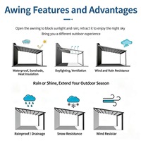 Pergola pliante en alliage personnalisée anti-rouille avec structure métallique, abri durable pour cours extérieures, garages et toits