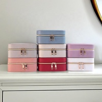 Étui de voyage pour bijoux en cuir véritable pour femmes, petite boîte à bijoux portable pour bagues, boucles d'oreilles, colliers, cadeau