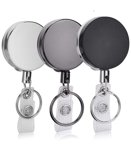 Custom Logo Retractable Key Chain Multifunction Badge Holder Reel with Steel Cable