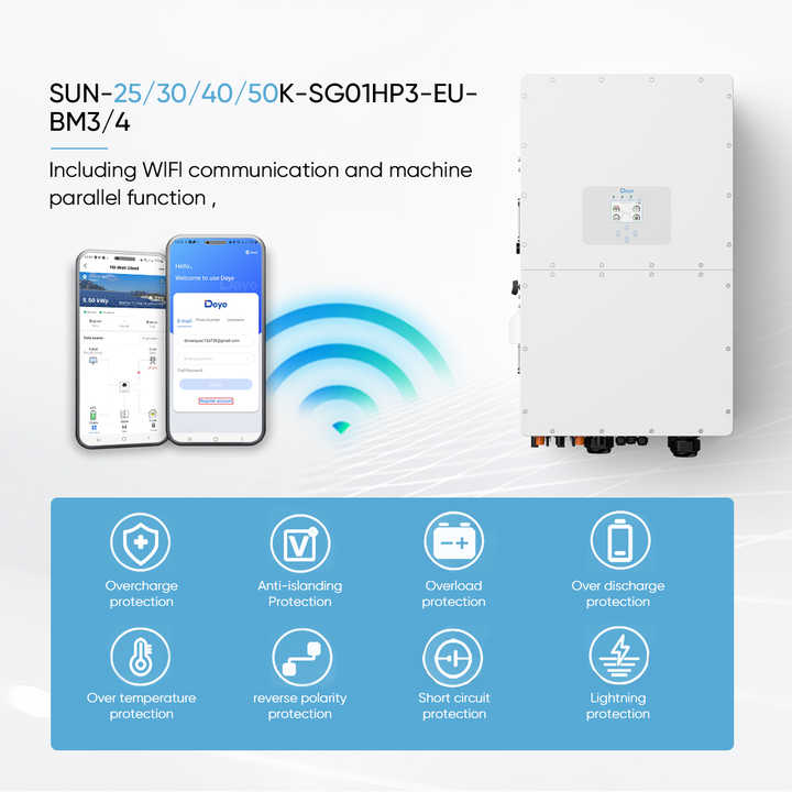deye Hibrid Mppt Solar Inverter Hybrid 25kw 50kw 3 Phase Hybrid ...