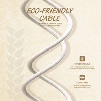 Cable USB-A a USB C Ecológico de Paja de Trigo, Carga Rápida de 3A, Cable de Datos de 480 Mbps para Teléfono, Tableta y Portátil