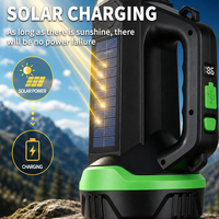Lanterne LED rechargeable solaire USB avec affichage numérique, lampe torche portable, batterie externe, projecteur de camping solaire extérieur