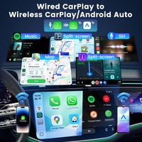 Adaptateur Carlinkit 4-en-1 Carplay Android Auto avec fonction Mirrorlink, écran sans fil, dongle Mirrorlink, adaptateur orange