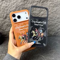 Étui de téléphone portable magnétique en cuir City Knights Club pour iPhone 17 Air 16 Pro Max, marque Polo, en PU, protection antichoc supérieure, coque arrière en TPU