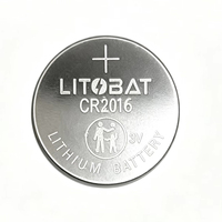 Batería de Litio de Alta Capacidad 3V CR2016 de 80mAh, Certificación CE ROHS, para Electrónica de Consumo, Electrodomésticos, Juguetes, Control Remoto