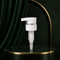 Bouchon pompe 33/410 personnalisable en plastique PP anti-déversement, lisse/côtelé, à pousser manuellement, pour flacons de lotion cosmétique, facile à utiliser