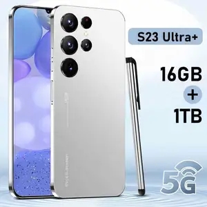 بيع بالجملة شاشة كاملة S23 Ultra بوصة 2G 3G Wcdma Gsm الهواتف المحمولة أندرويد مزدوجة Sim الهواتف