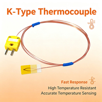 Sonde de capteur thermocouple de type K avec câble haute température, indice de protection IP65, communication par port série, -50°C à 400°C pour applications industrielles