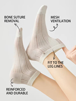 Chaussettes courtes pour femmes en coton fin personnalisées avec maille anti-odeur pour la respirabilité