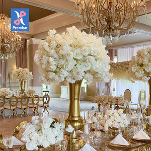 Promessa di seta bianca palla di fiori artificiali per matrimonio centrotavola decorativo palla di nozze - Product Image 1