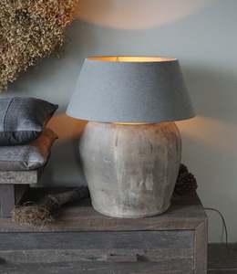 <b>Antique</b> Lamp <b>Table</b> Handmade Chinese Terracotta Lamp Unique Design Deep Dark Shade Each Lamp Has Its Own Character - Product Image 1