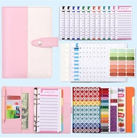 Zeamor Journal 6 anneaux planificateur feuilles d'organisation carnet de notes en cuir PU A6 classeur de Budget avec enveloppes