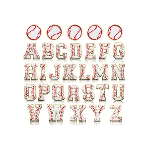 Baseball pattern 26pcs English letter towel Embroidered patch for Hats clothing jeans bags decoration garment embroidery patches