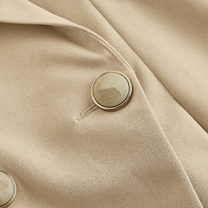 Blazer e <span class=keywords><strong>pantaloni</strong></span> eleganti due pezzi in raso <span class=keywords><strong>Beige</strong></span> più caldo per abiti da cerimonia da ufficio ed estate - Product Image 5
