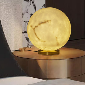 Faux Marble Table <b>Lamp</b> Led <b>Touch</b> Control 25x28 Cm Simple Design For <b>Bedside</b> Use - Product Image 2