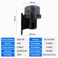 Interrupteur photocellule G40-GB à détection de lumière AC110-250V IP54 pour éclairage public LED extérieur