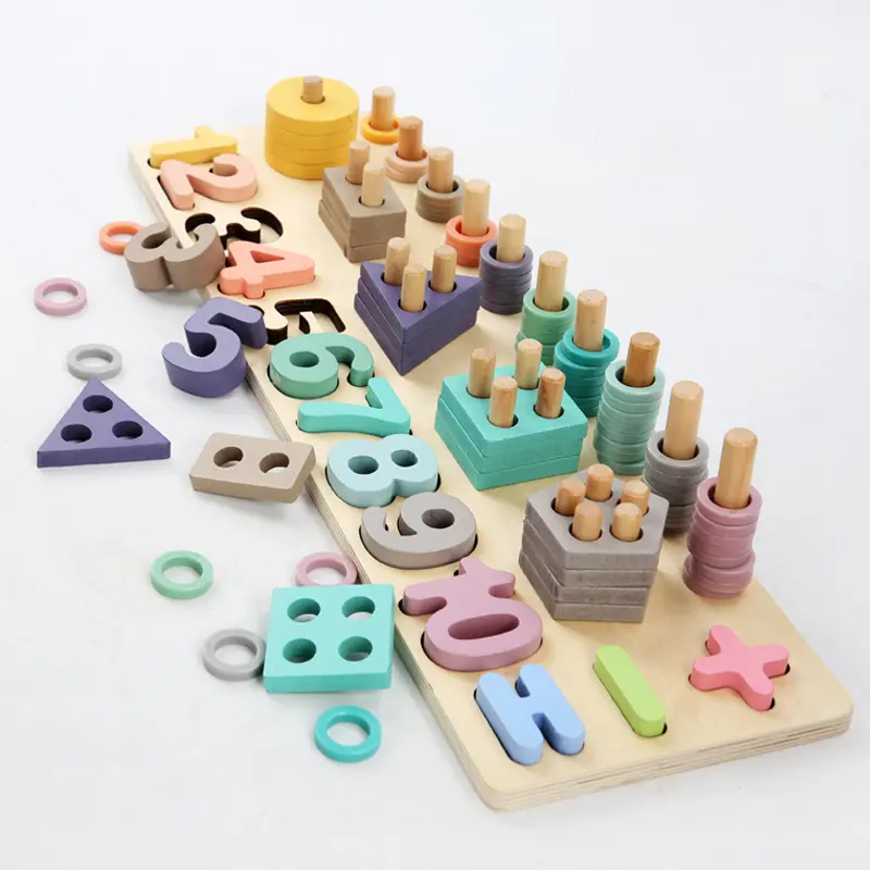 Деревянные игрушки Монтессори в форме сочетающихся игр для детей Обучающие цифры алфавита познавательные деревянные игрушки