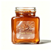 Étiquettes personnalisées Haoxuan pour bouteilles de sirop d'érable, autocollants imprimés en PET transparent avec feuille d'or, imperméables, pour emballages alimentaires haut de gamme