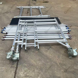 Kkmark 10ft 13ft 16ft 20ft di động dễ dàng thiết lập giàn giáo nhôm giàn giáo tháp với ván làm việc và bánh - Product Image 6