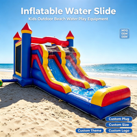 Château gonflable pour enfants avec toboggan aquatique, piscine, amusement estival en plein air, jeux, fête, trampoline