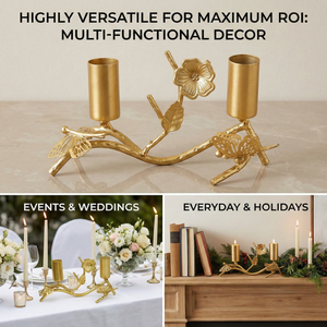 Support de bougie en métal doré en gros avec motif papillon, support décoratif en fer personnalisé OEM pour centre de table de mariage - Product Image 2