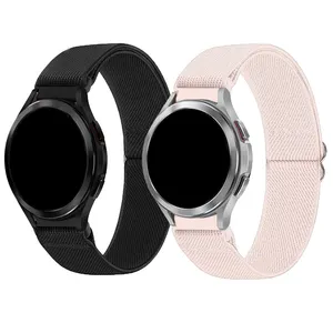 New 20mm 22mm Replacement Wristband Braided Nylon Loop Watch Band Straps for Samsung Galaxy Watch 6 5