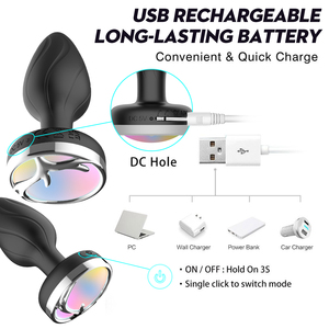 Uzaktan kumanda aydınlık Anal vibratör popo fiş flaş ışığı seks oyuncak Led Anal Plug el feneri seks oyuncak erkekler için - Product Image 3