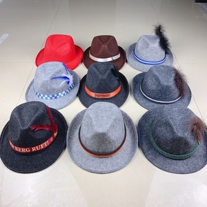 Chapeau en feutre gris <span class=keywords><strong>Paulaner</strong></span>, chapeaux alpins allemands pour l'Oktoberfest avec plume - Product Image 2