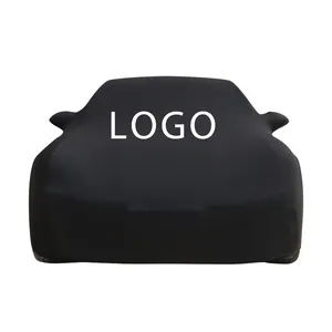 Car Dust And UV Protection Indoor Spandex Elastic Cover 180G Black Custom Logo