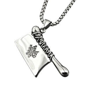 Yunnique – collier avec pendentif en forme de couteau en acier inoxydable pour hommes, forme d'épée géométrique, style Hip Hop avant-gardiste, bijoux de mode chinois - Product Image 5