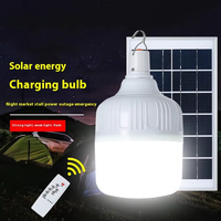 Ampoule LED solaire rechargeable avec télécommande, grand panneau solaire 300x280mm, 4800mAh, lumière d'urgence pour le camping et le marché