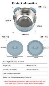 Nouveau 2026 – Ensemble d'alimentation pour bébé en acier inoxydable 304 avec bol amovible à ventouse en silicone, antidérapant et à double paroi isolée - Product Image 2