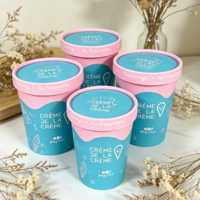 Vasos/Tazones de Papel para Helado y Yogur de Doble Pared con Impresión Personalizada y Tapas de Papel para Alimentos Congelados y Comida para Llevar