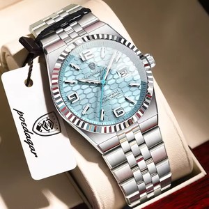 Relojes de pulsera POEDAGAR para hombre, exquisitos, a prueba de agua, luminosos, con fecha, de lujo, de acero inoxidable, de cuarzo. - Product Image 1
