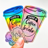 Vente en gros Autocollant personnalisé résistant aux intempéries et découpé à l'emporte-pièce Autocollant holographique Laser effet arc-en-ciel 3D Anime Cartoon