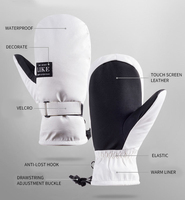 Gants de ski et de snowboard avec logo personnalisé, écran tactile, imperméables, thermiques, en polyester, fermeture à cordon, unisexe, sports d'hiver, cyclisme