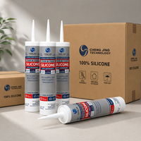 Qking Mastic silicone neutre transparent non acétique pour verre automobile, adhésif monocomposant translucide pour la construction