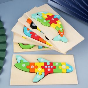 Educativo 3d puzzle in legno giocattoli puzzle per <span class=keywords><strong>i</strong></span> più piccoli <span class=keywords><strong>con</strong></span> <span class=keywords><strong>numeri</strong></span> bambino animale cartone animato dinosauro altri puzzle - Product Image 2