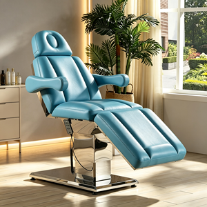 Superbe mobilier de salon moderne neuf d'usine, lit de soin électrique à 3/4 moteurs, fauteuil de spa, table de massage réglable en hauteur en PU - Product Image 4