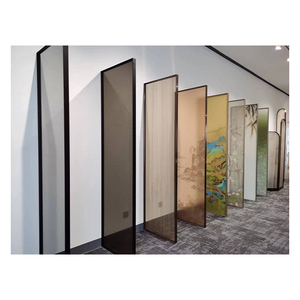 Divisor de sala de estar de estilo moderno, pantalla de vidrio templado impresa, corte láser, partición interior, Material de vidrio, divisores de habitación para Hotel - Product Image 3