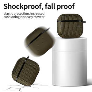 Housse de casque en nylon <span class=keywords><strong>pour</strong></span> <span class=keywords><strong>Air</strong></span> Pods 4 4ème génération <span class=keywords><strong>coque</strong></span> d'écouteurs étanche Funda <span class=keywords><strong>pour</strong></span> Apple Airpods 4 avec crochet - Product Image 5