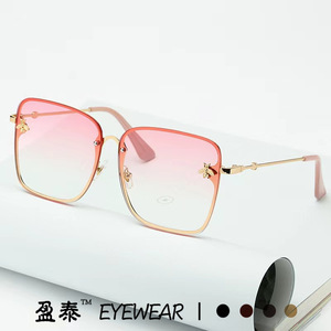 Bee <b>Sunglasses</b> Women <b>Square</b> Frame Metal UV400 Fashion Outdoors Party - Product Image 3