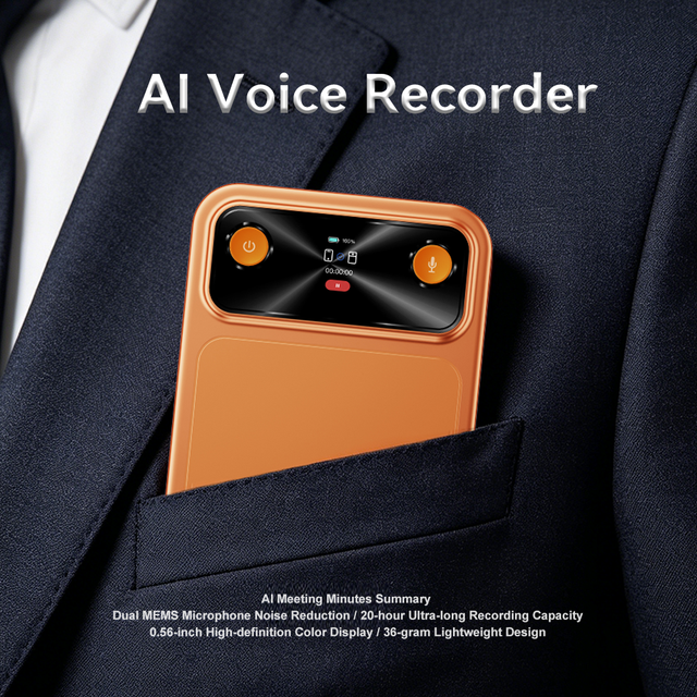 Advanced Magnet Voice Recorder with AI Transcription Supports 152 Languages, Perfect for Meetings & Lectures