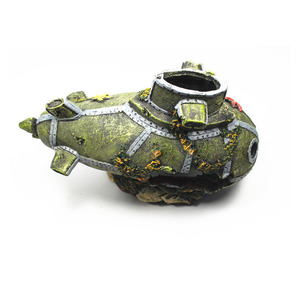 <span class=keywords><strong>Submarino</strong></span> de Resina con Diseño de Naufragio en el Fondo Marino con Ballena Sonriente Personalizada para Decoración de Peceras - Product Image 2