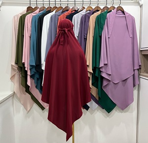 Alta qualità tinta unita uno strati tessuto traspirante moda stile classico musulmano donne Femme Khimar - Product Image 6