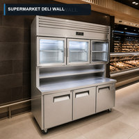Vitrine Réfrigérée Commerciale Grande Capacité Écoénergétique en Acier Inoxydable à Refroidissement Direct, Conception 3 Portes Réglables